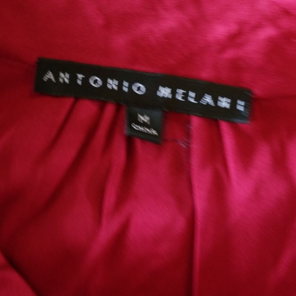 Antonio Melani dark red tie neck blouse size M - Picture 3 of 10